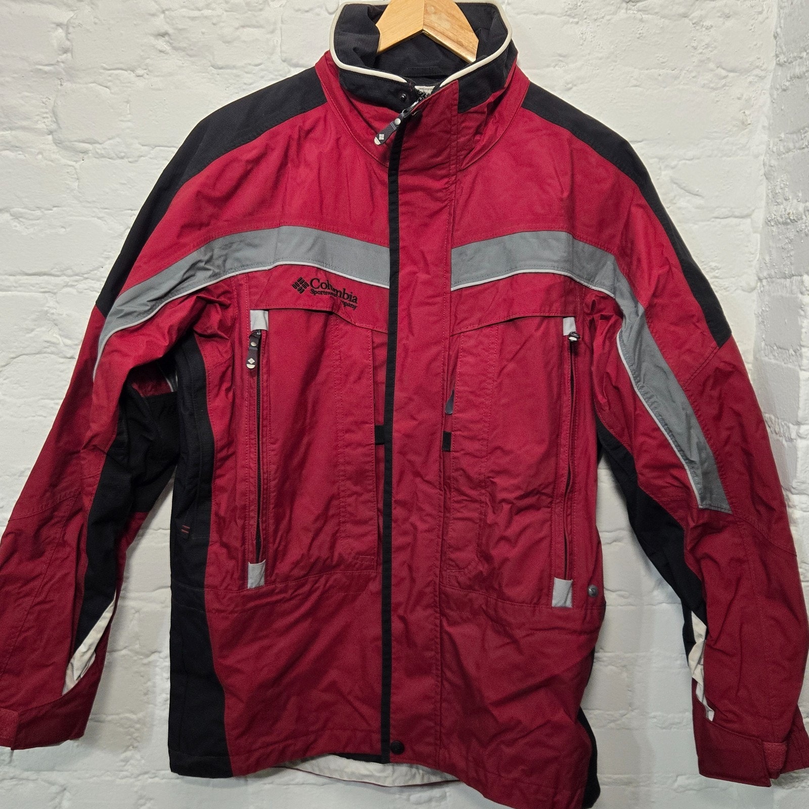 Columbia Interchange Jacket Mens [Size] Red Black 3-In-1 Ski Snow Shell Liner
